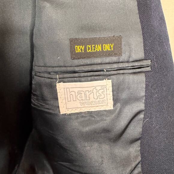 VINTAGE Wool Blazer Size M Navy Blue Academia Preppy Crest Gold School‎ Uniform - Picture 11 of 16